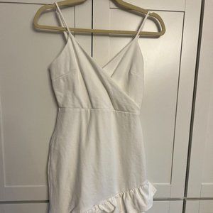 Never worn - Lulu's Spoonful of Sass White Ruffled Bodycon Mini Dress